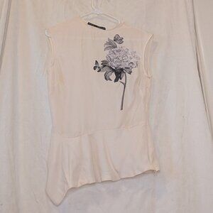 Zara asymmetrical butterfly blouse